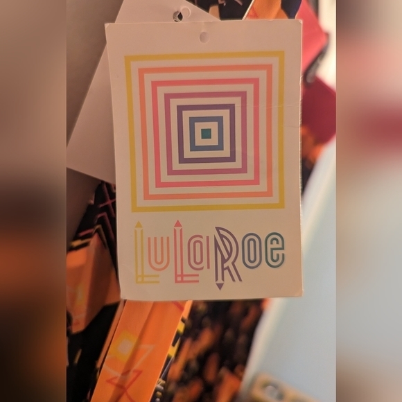 NWT LulaRoe Geo print pleated elastic waist poly midi soft comfy pink/blue skirt - Picture 7 of 7